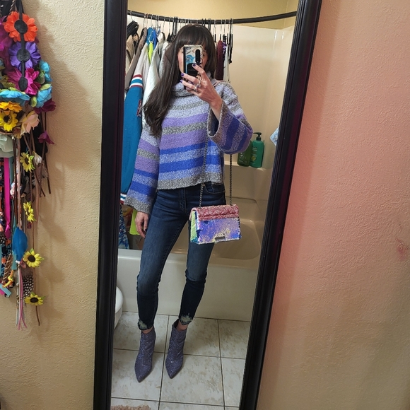 NWT Kurt Geiger Medium Kensington Multi Color Sequin Bag Purse - Picture 9 of 16